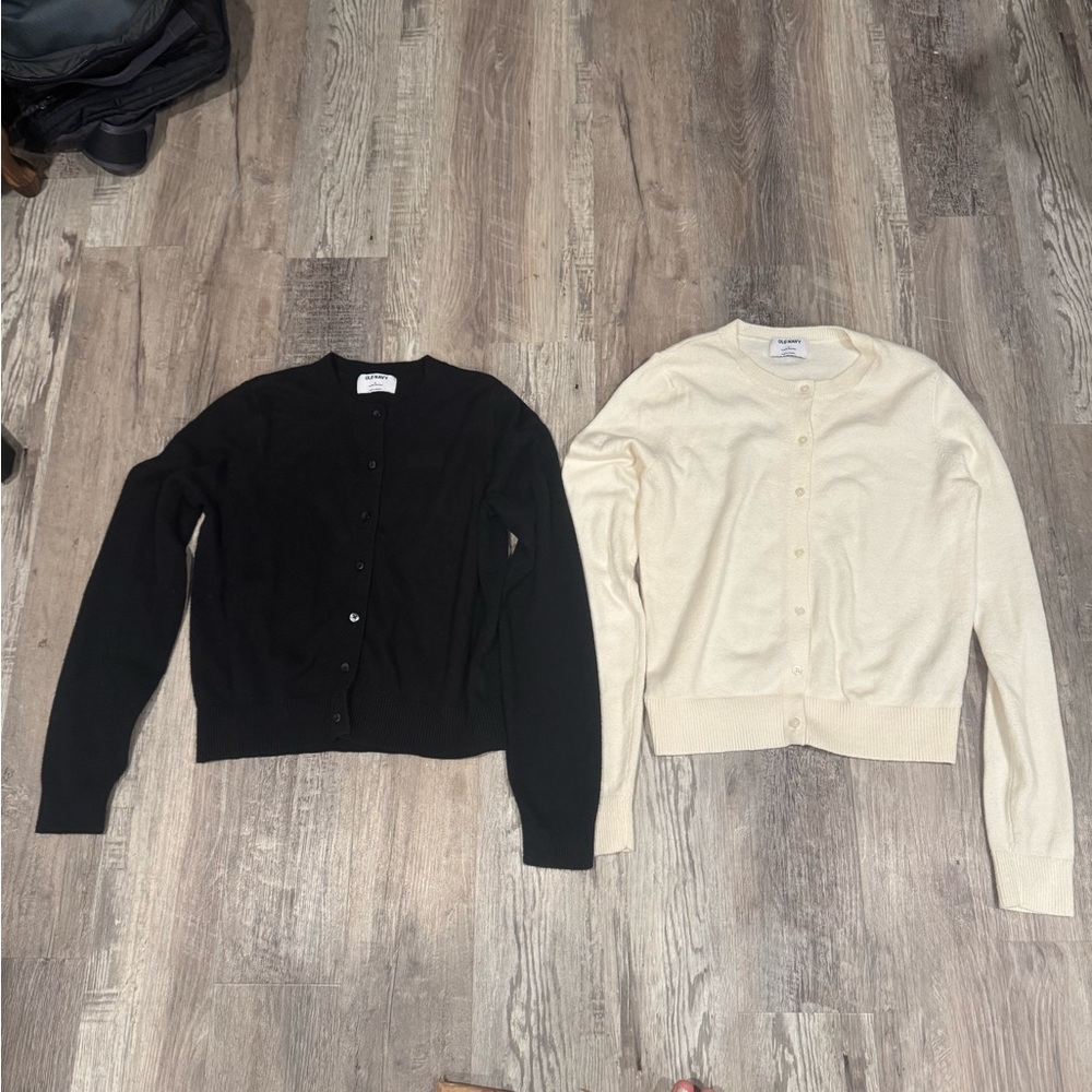 2 ITEMS: Old Navy Black and Cream Women's Cardigan Set